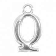 DQ Metall Anhänger Buchstabe Q Antik Silber